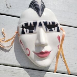 Ceramic Mask ~ Punk Rock ~ Mardi Gras ~ 1980s? ~  Studio 54 Glam! Fun!